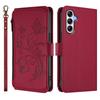 Funda de Cuero para Samsung Galaxy A56 5G/Galaxy A36 5G con Estampado Floral de Mariposas, Billetera con Cremallera, Tapa con Soporte y Correa de Muñeca