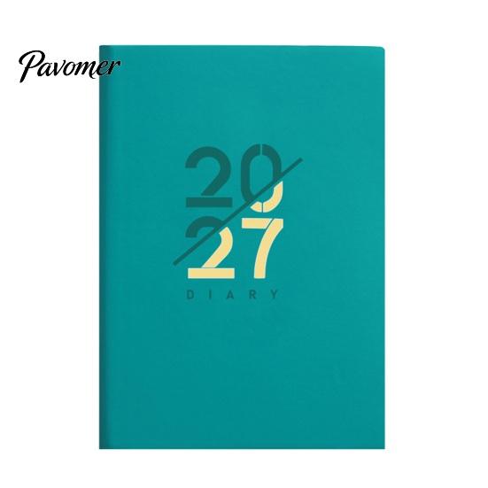 2027 Daily Planner with Monthly And Annual Schedule, A5 Thick Ink-proof Paper Portable Office Stationery Agenda Notebook, Durable PU Leather