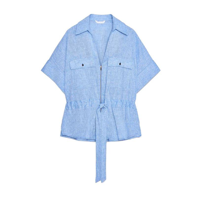 Lapel Curling Short sleeve Linen Blend Travel Hunting Shirts 2273996 High Waist Wide Leg Pants 2116996