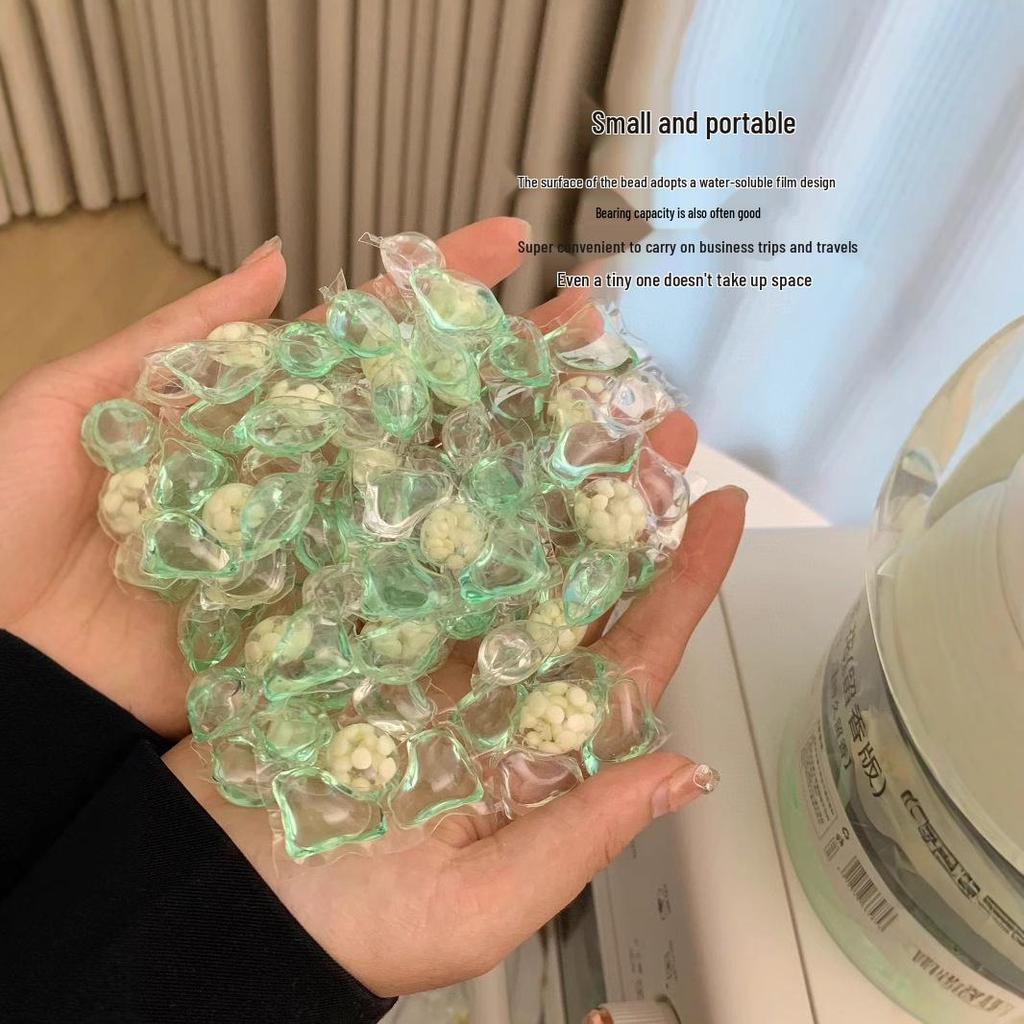 100 Capsule Large Bucket: Five-in-One Laundry Detergent Beads, Long-Lasting Fragrance, Softening, Stain Removal, and Cleaning.