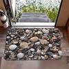 Retro Dark Tone Oil Painting Daisy Persimmon Mat, Non-Slip Door Rug for Bathroom & Entryway, Moody Art Home Decor