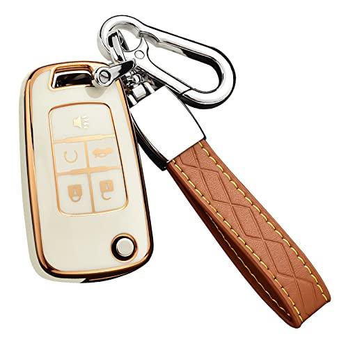Do etui na kluczyk do Chevroleta z brelokiem, etui na kluczyk z TPU Premium z pełną ochroną do Chevroleta Equinox Camaro Cruze Malibu Sonic Buick Terrain