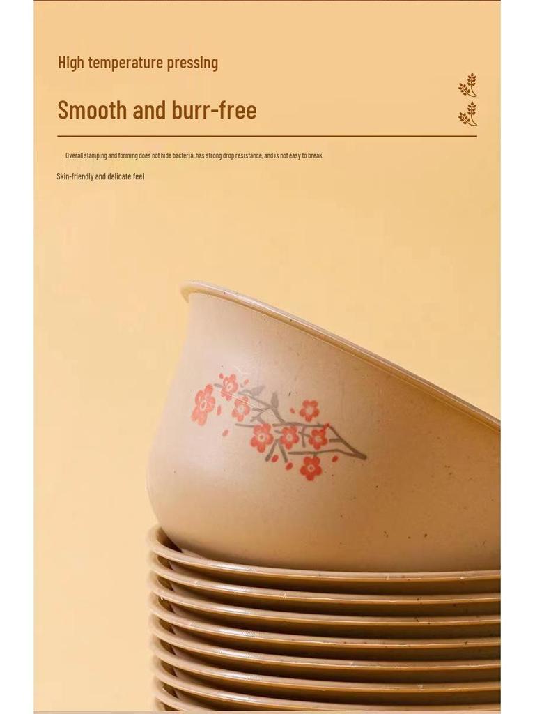 Eco-Friendly Degradable Rice Husk Bowls & Chopsticks - Heat Resistant, Durable & Food Grade