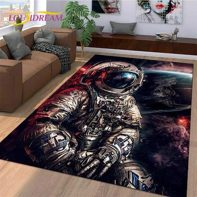Astronaut Dream Universe Spaceman Weltraum Cartoon Teppich Teppich für Schlafzimmer Wohnzimmer Sofa Dekoration, Große Dekor Bodenmatte