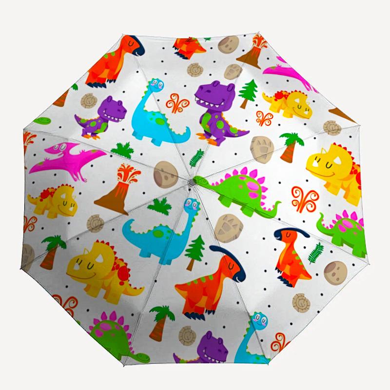 

1pc Dinosaur Pattern Automatic Open/Close Umbrella, Compact Travel Umbrella, 8-Rib Sturdy Frame - Ideal Gift for Friends yy251118006