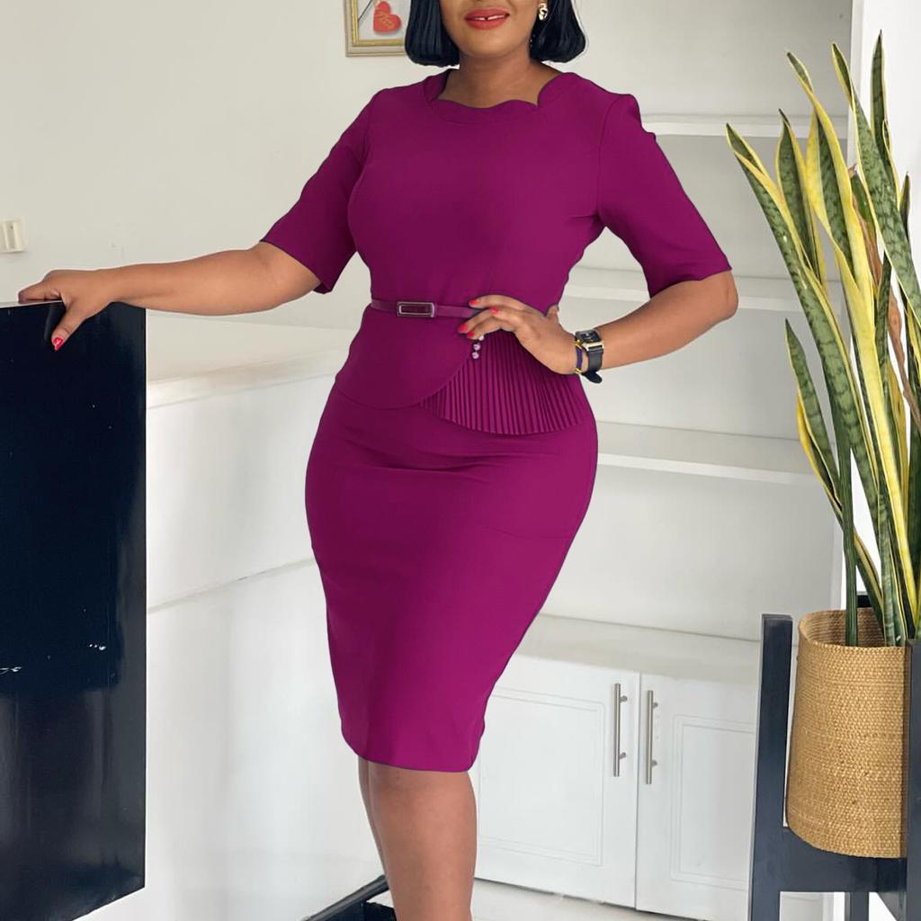 YYFS Robes décontractées pour femmes, mode été printemps, couleur unie, imprimé, manches courtes, col carré, taille haute