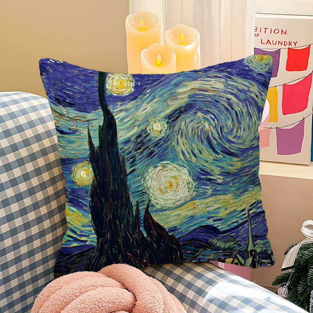 Van Gogh Oil Paintings Pillow Cushion Cover Pillowcase Living Room Sofa Home Decor