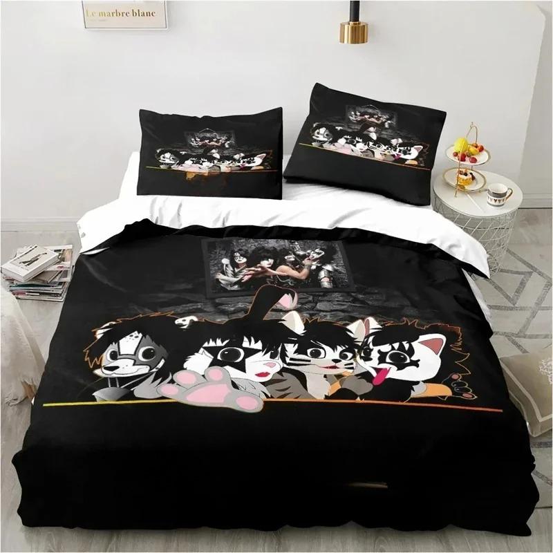 3d Bedding Set Classic Band Duvet Cover Pillowcase Home Bedroom Decoration Cartoon Microfiber Bedding 2/3 Piece Set, Gift