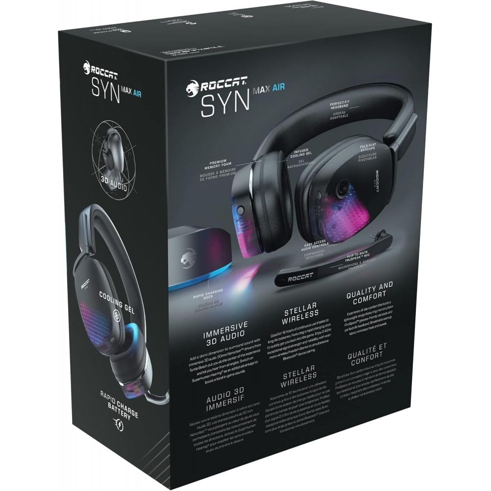 Roccat Gaming Headset Syn Max Air Black Pc Ps5 Ps4 Switch 3d Audio