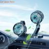 Y4UA Car Dual Head Fan 360° Rotation 2 Gear Adjustable Cooling Fan for Vehicles Office Dashboard Mount USB Powered Cooler Fan