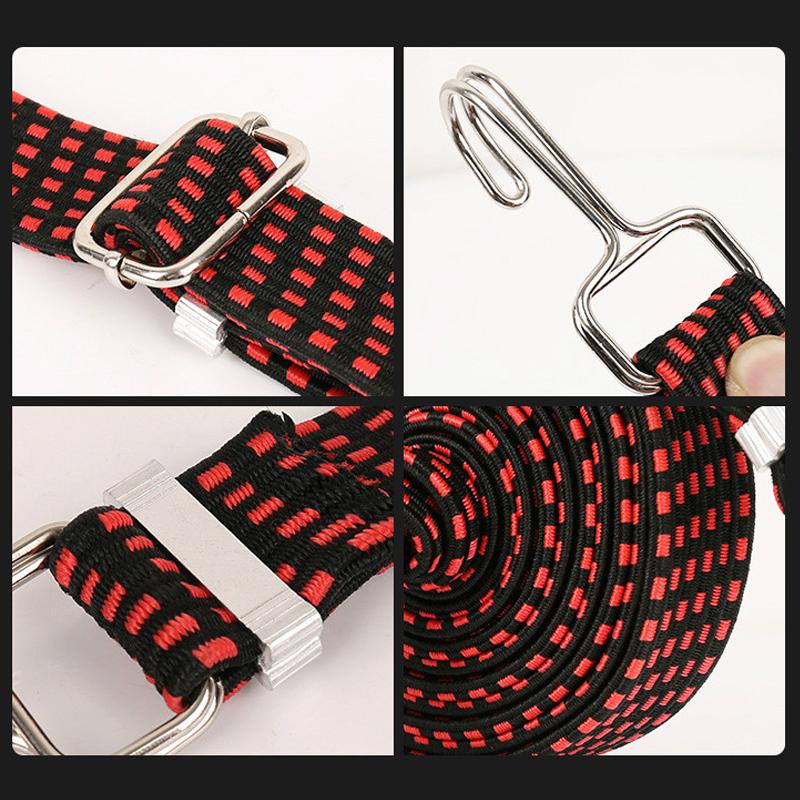 Motorsykkel Elastisk Gummi Bagasjestrikk Med Kroker Sykler Strikk Knyte Bil Bagasje Takstativ Stropp Fikseringsbånd Krok Biltilbehør