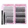 8-16Mmdiy Single Tuft Of False Eyelashes, Natural Thick D-Curve Segmented Grafting Eyelashes