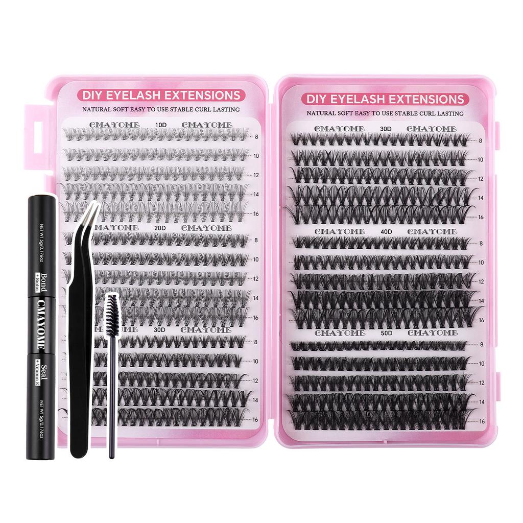 8-16Mmdiy Single Tuft Of False Eyelashes, Natural Thick D-Curve Segmented Grafting Eyelashes