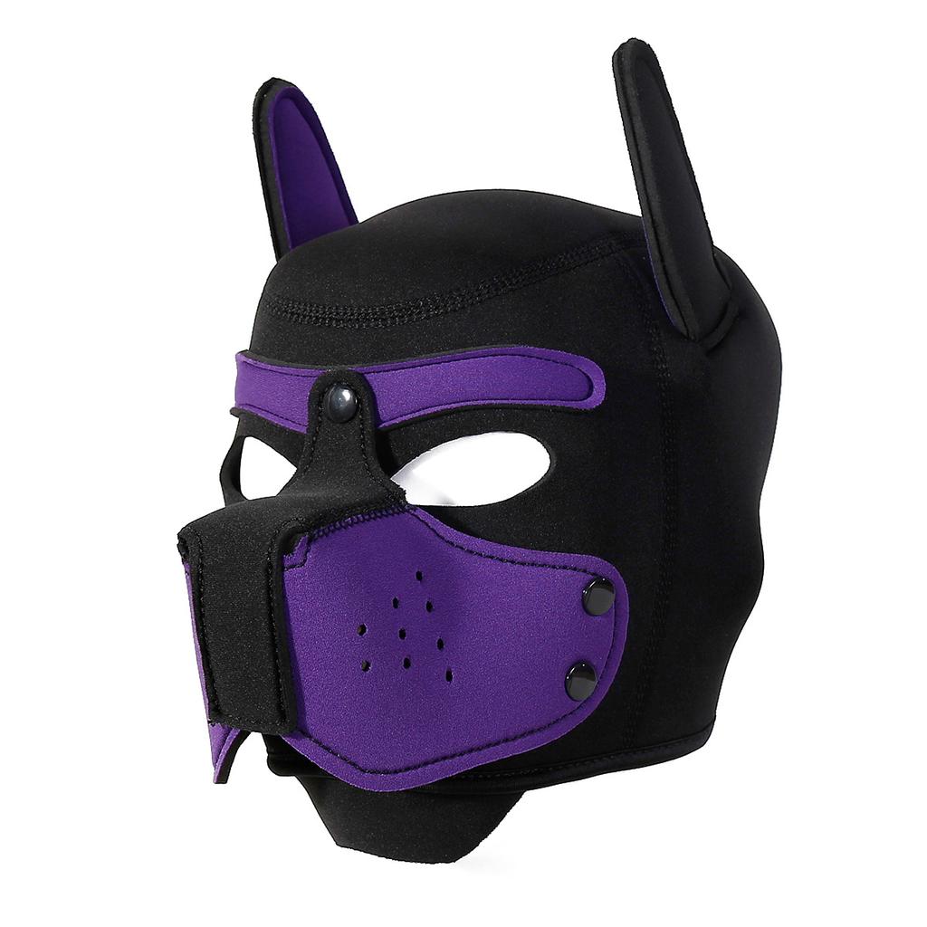 Modische, sexy Unisex-Kostüme mit Cosplay-Loch-Hundekopfbedeckung, Vollgesichts-Fetisch-Maskenhaube für Welpenspiele, Urlaubspartys