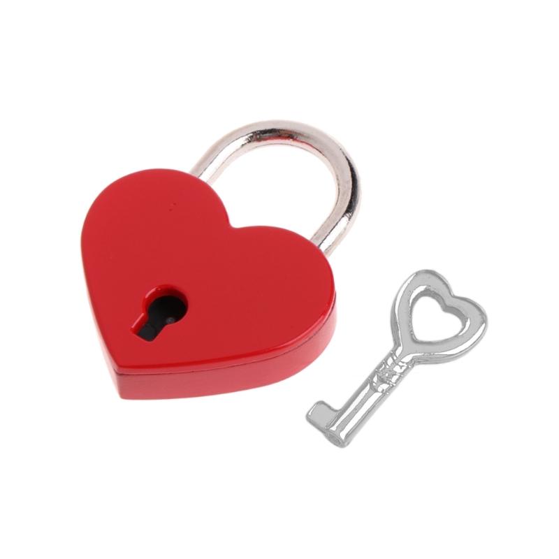 Metal for Wish Lock Mini Heart Archaize Padlocks With for Key Jewelry Box Decorative Padlock for Lovers, Girls, Students