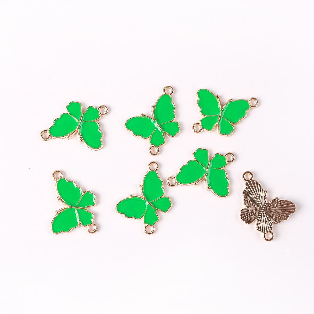 Legierung Doppelt Hängend Tropföl Schmetterling Anhänger Diy Halskette Ohrringe Ohrringe Herstellungsmaterial Schmetterling Anhänger Zubehör