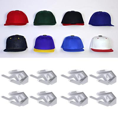 8Pcs Hat Hook Self-Adhesive Optional Screw Strong Clamping Force Good Bearing Capacity Wall-mounted Baseball Hanger Home Supply