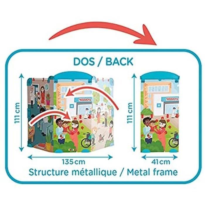 Smoby - Cabinet Médical - Jouet d'Imitation pour Enfant - Triptyque Pliable - Jouer au Docteur - Nombreux Accessoires Médicaux Inclu