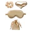 2Sets Praktische Schlafmasken Gold Mit Haargummis Und Ohrstöpseln