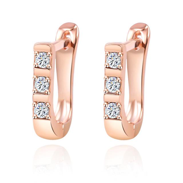Luxury Shining Cubic Zirconia Hoop Eardrop Huggie Earring Jewelry Charm