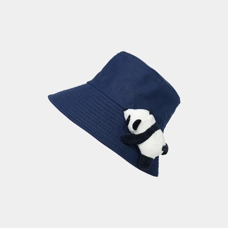 

Panda Fisherman Hat Children Age Reduction Cute Doll Basin Hat Versatile Outdoor Sun Protection Visor Male One Size темно-синий