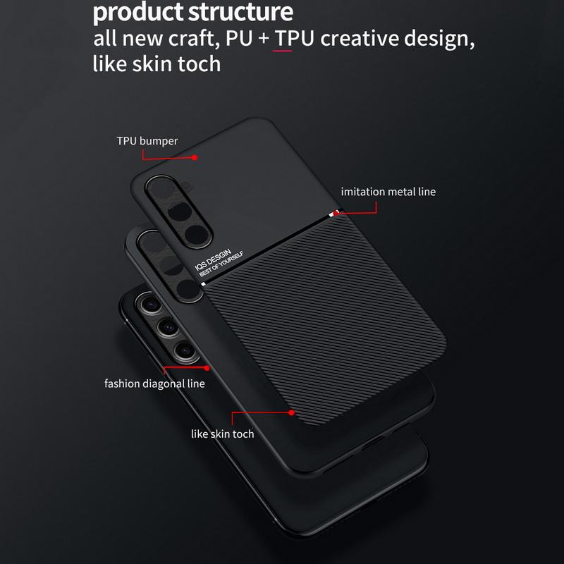 Leather Texture Magnetic Case For Samsung Galaxy S24 S23 FE S22 S21 Ultra S20 Plus A23 A73 A53 A52 A34 A54 5G Slim Matte Cover