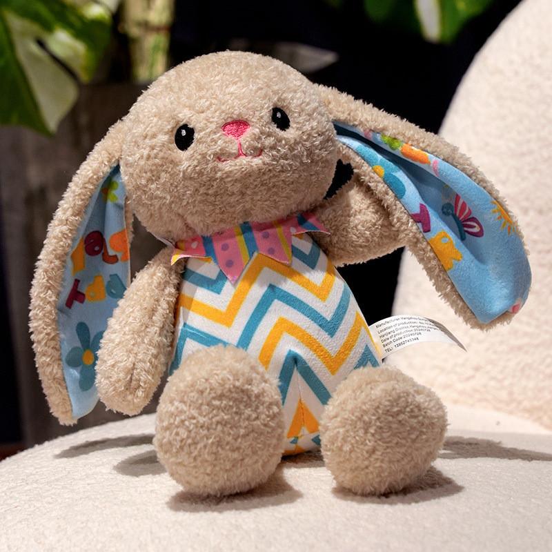 Striped Easter Rabbit Plush Toy Animal Stuffed Doll Decoration Kids Gift 30cm
