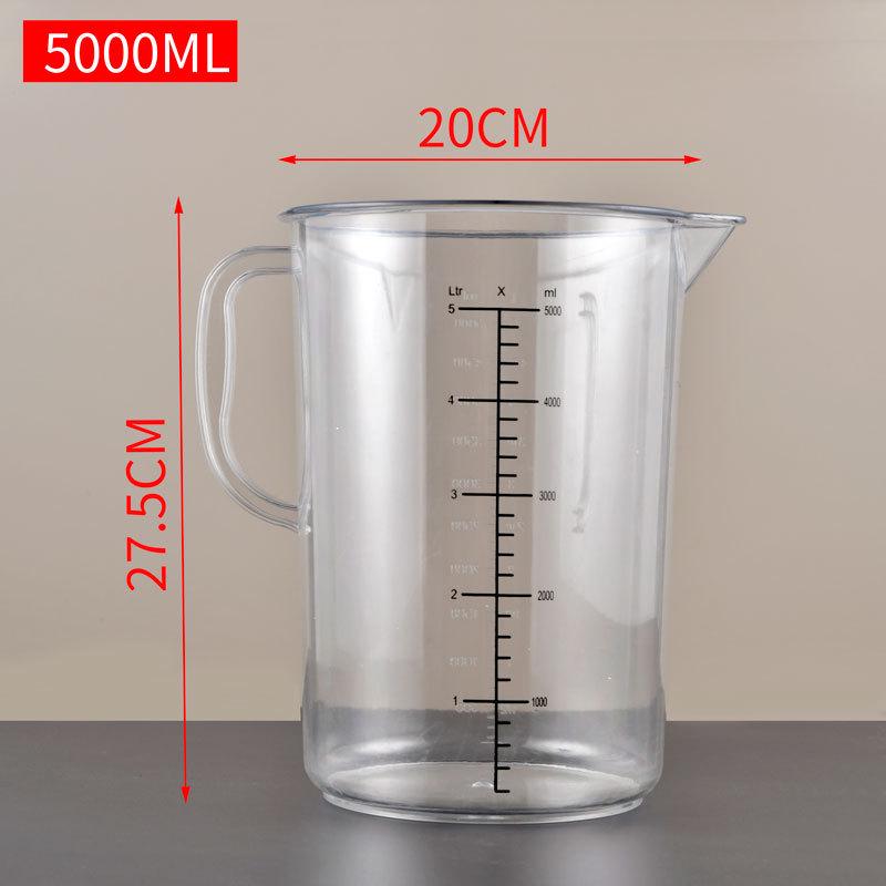 Akrylowy kubek miarowy ze skalą, duża pojemność 2000ml/5000ml - Idealny dla sklepów z herbatą mleczną.
