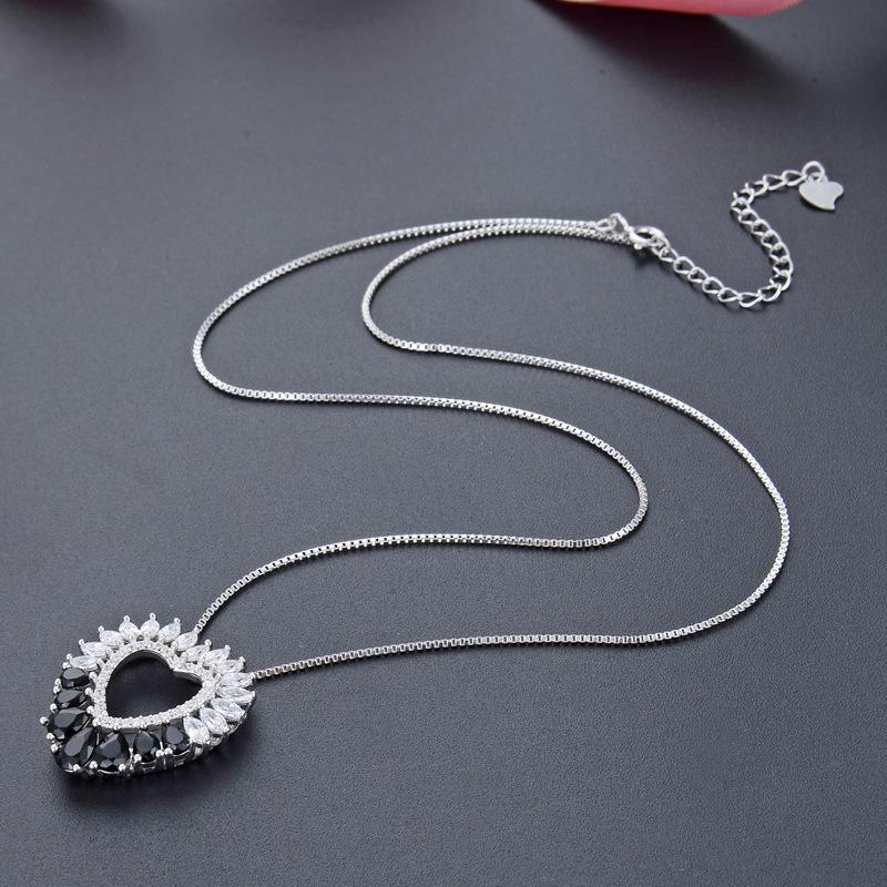 Lindon 925 Sterling Silver Classic Women Necklace Pendant Zircon Fashion Gift
