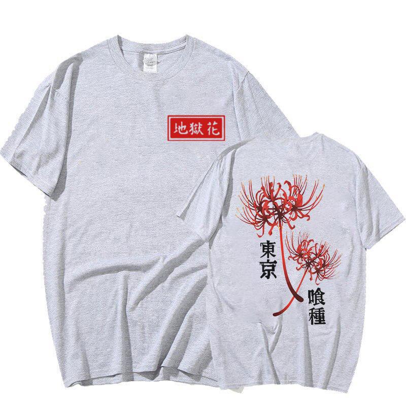 Hot Anim Spider Lily T-shirt Men Women Cool Kane Kiken Graphic Print T-shirts Oversized Streetwear Couples Tees