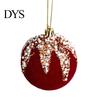 Bell Holiday Ornaments Christmas Red Flocking Wreath Snowfall Elk Noel Home Party Decor Pendant Snowy Winter for Tree Hanging Decorations