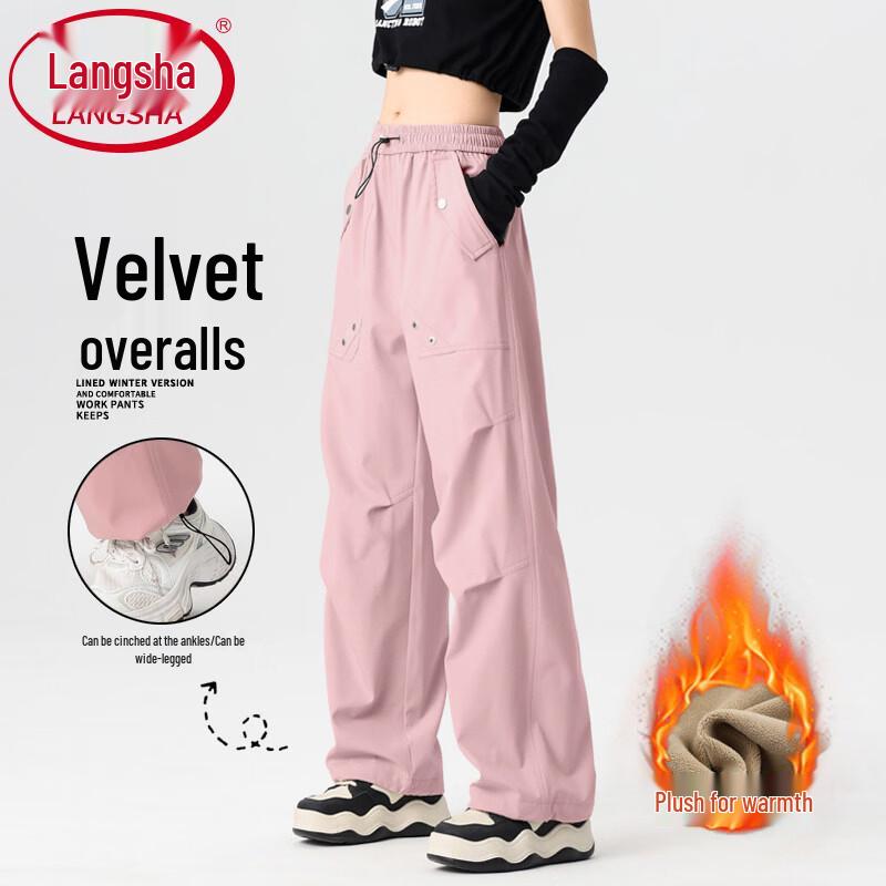 Langsha Women's Fleece-Lined Waterproof Cargo Pants