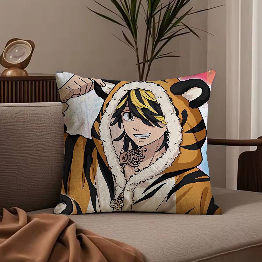 T-Tokyo r-Revengers Anime Pillow Case Anti-dustmite Pillowcase Invisible zipper silky short plush Sofa cushion cover