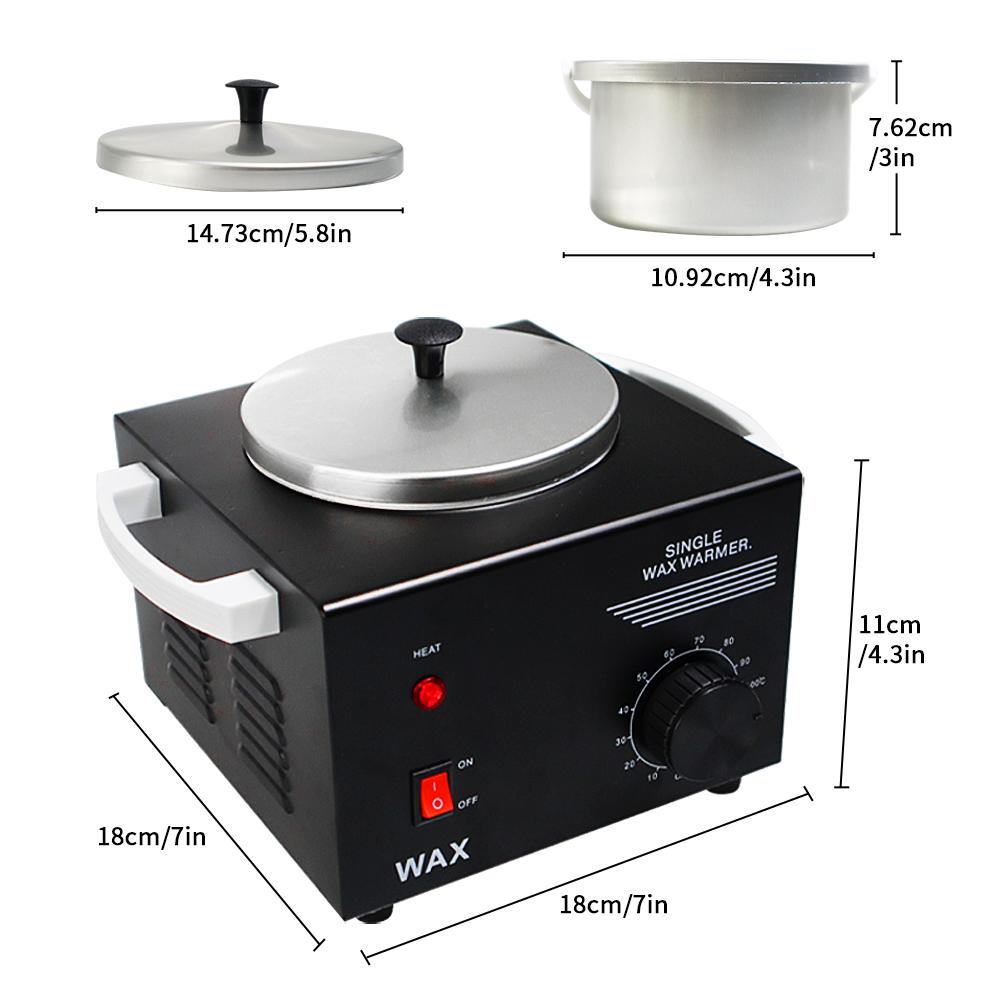 Single Pot Professional Electric Wax Heater Machine Facial Skin SPA Equipment with Adjustable Temperature Set with Wood Craft Sticks(50 Pcs)