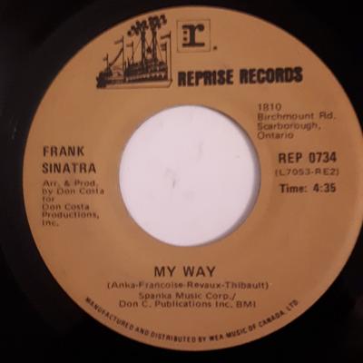 7inch Record FRANK SINATRA  My Way  Cycles REP0734 Reprise Records  Canada Jazz Used
