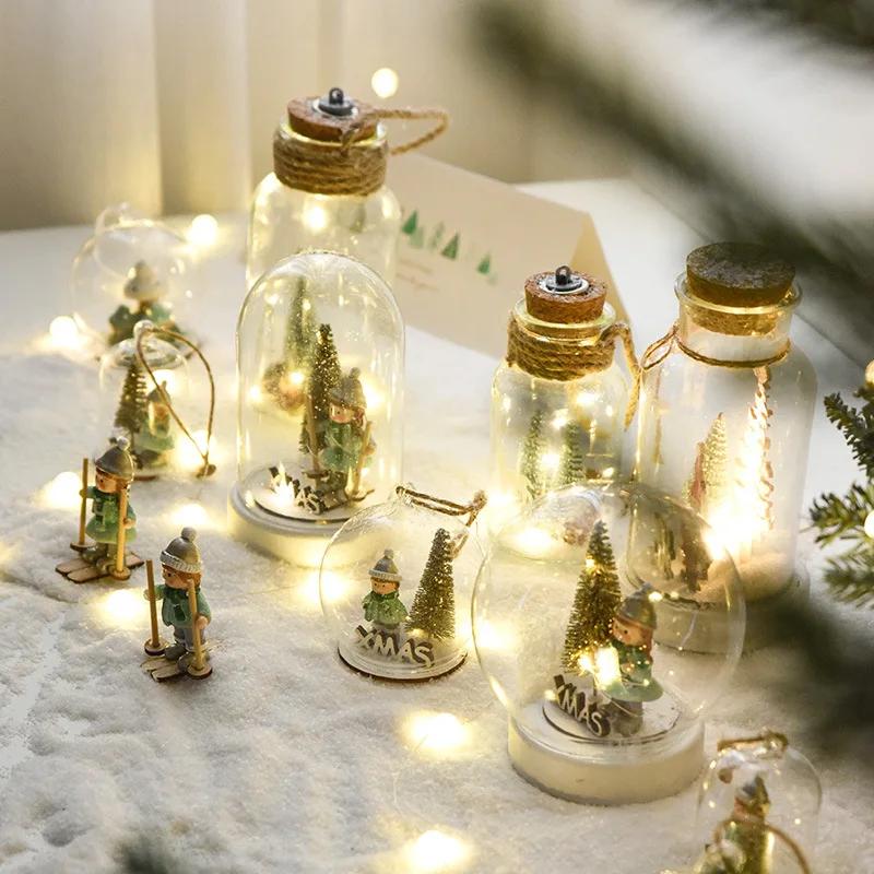 LED Christmas Decorative Lights Transparent Ball Light Christmas Ornaments Child New Year Xmas Gift Bedroom Living Room Decor