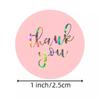 50-500pcs Black And Pink Sealing Label Sticker 1inch Laser Thank You Stickers  For Gift Decoration Business Packaging Stationery