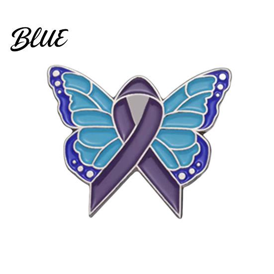 Cardigan Brooch Women Enamel Butterfly Design Healing Ribbon Pin Dripping