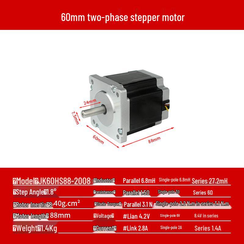 Stepper Motor for 3D Printer, Two-Phase, Sizes 35/39/42/57/60/86 - Miniature Automation Equipment
