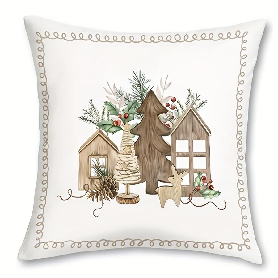 Christmas Themed Pillow Covers: MERRY CHRISTMAS, Festive Ornaments, Cozy Winter Greetings Sofa bed cushion cover,home decoration