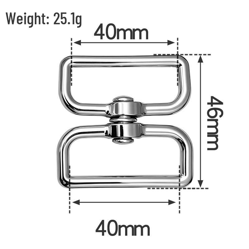 8-Shaped Rotatable Metal Buckle: Universal Nickel-Plated Hardware for Luggage and Backpack Straps