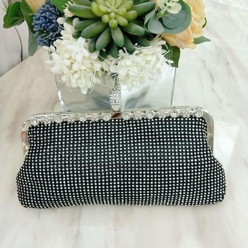 

New model, dinner in hand, diamond-encrusted ring head diagonal span, banquet in hand, women s bag, dress, socialite, shoulder hand-held чёрный