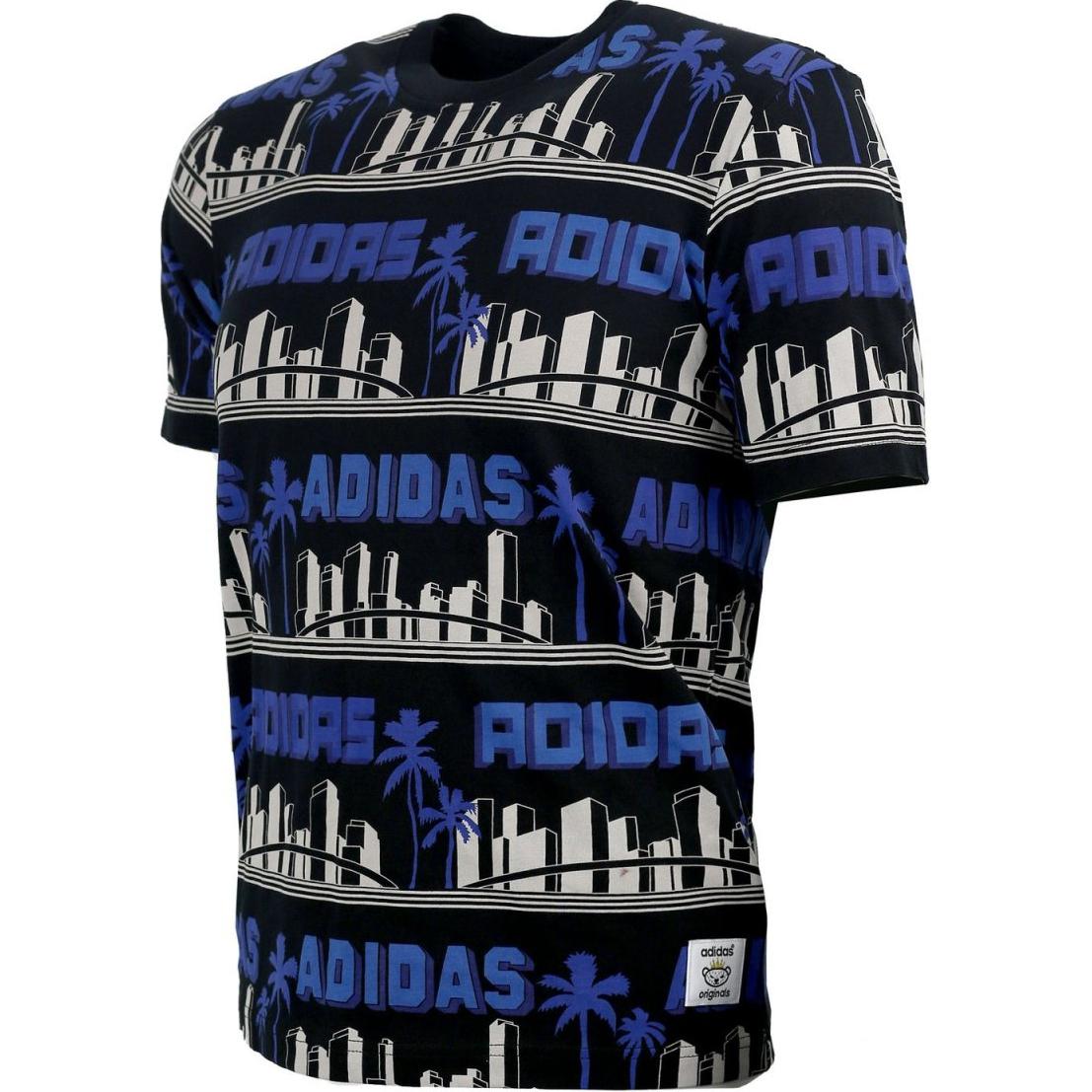 

Adidas LA Palm Casual Comfortable Cotton Short Sleeve T-Shirt Men Tops White Blue Black AO1436 S