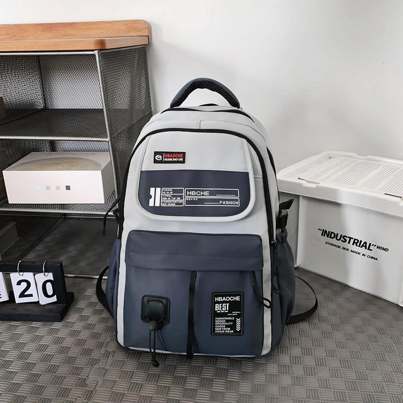 High-quality Backpack Male High School Student Flow Backpack New Sports Style Junior High School Student College Student Schoolbag Female