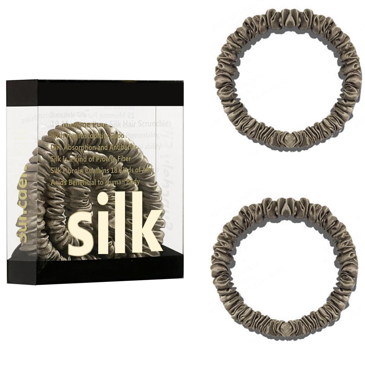

Резинки для волос из 100% чистого шелкового шелка, шелковые резинки для волос, резинки для волос, узкие резинки для волос, держатели для хвостиков, аксессуары для волос, 42 цвета
