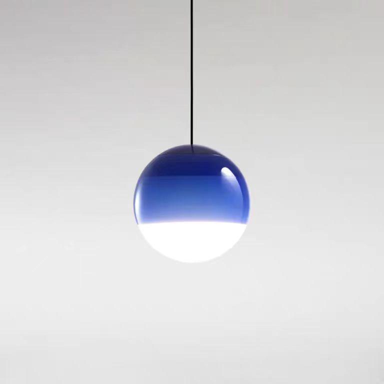 

Nordic Minimalist Colored Glass Chandelier: Modern Cream Style Pendant Light for Living Room, Bedroom, Dining Room, or Bar Counter. 15cm without light source