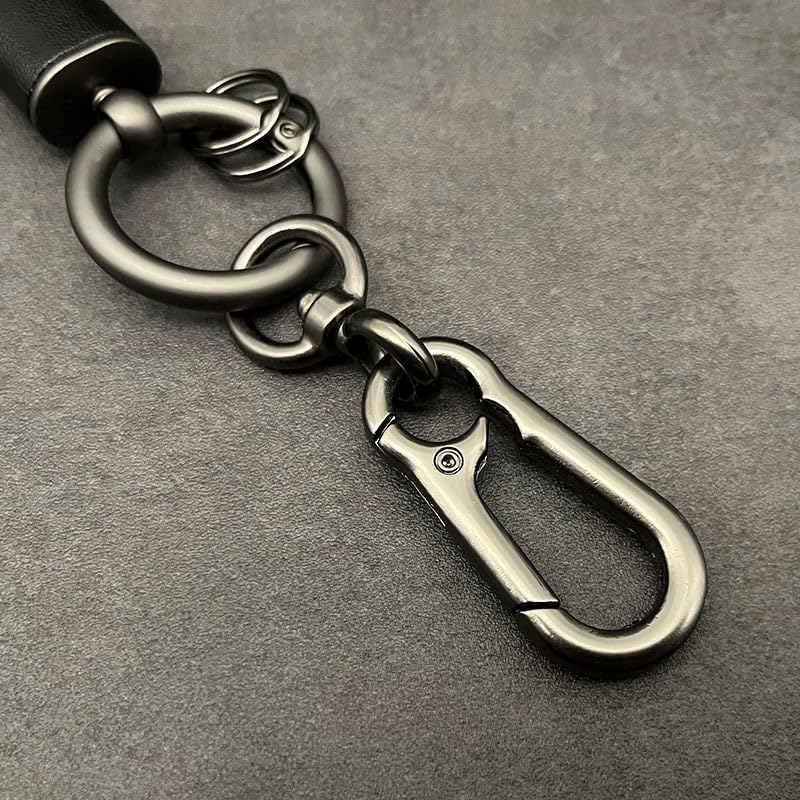 [Rockyu] Keychain for Men and Women Genuine Leather Braided Leather