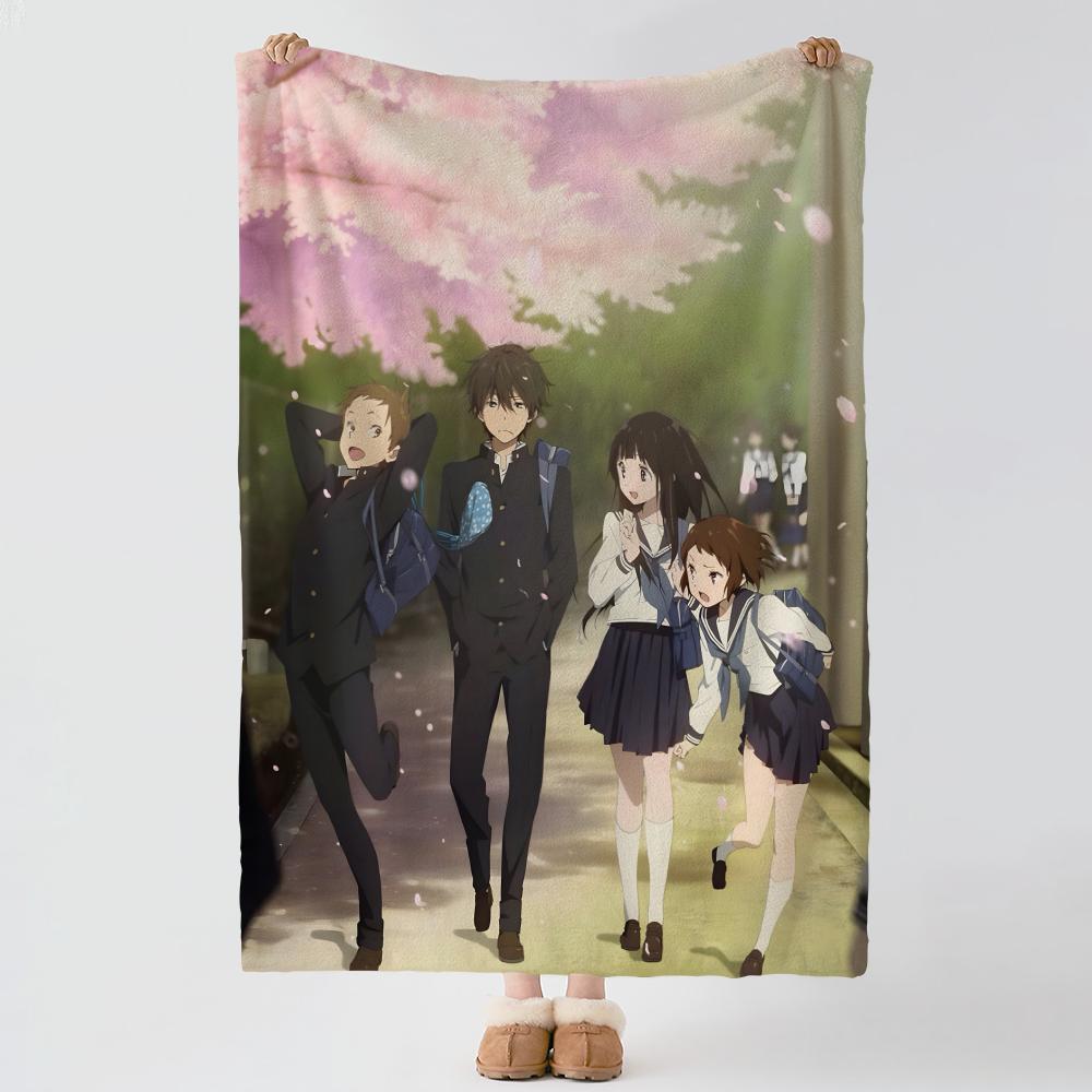 Anime H-Hyouka-A Throw Thick Comfort Flannel Quilt, Multi-scene Use Indoor Outdoor Daily Nap