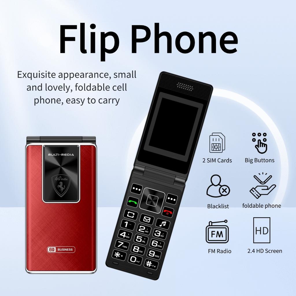 Klassisk Flip Business Seniormaskin Seniormaskin Ekstramaskin Knapp Seniormobiltelefon Sammenleggbar Holdbar Stor Knapp