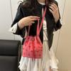 New shoulder messenger bag embroidered love strap handbag with beautiful texture bucket bag woman